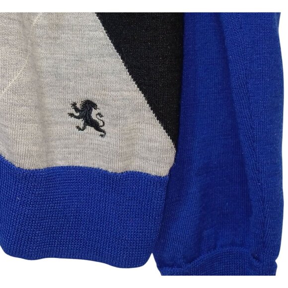 Express Design Studio Merino Wool Argyle Sweater Mens XL Preppy Academia - Picture 2 of 8